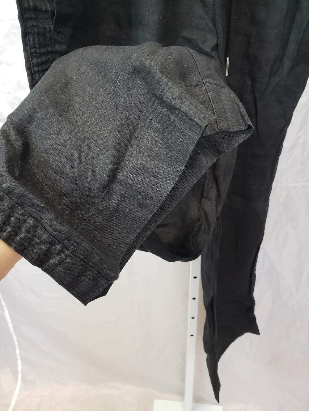 Quince Black European Linen Wide Leg Pants Size Large